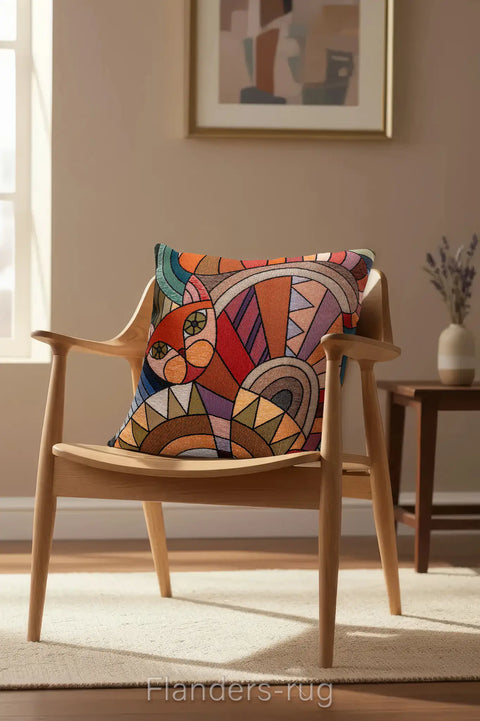 艾莉諾®提花織錦抱枕套43x43cm~貓城G-7015(情境)