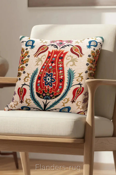 艾莉諾®提花織錦抱枕套43x43cm~鬱金香G-7019(商品圖)