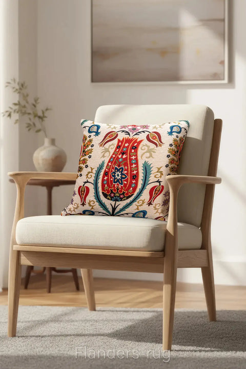 艾莉諾®提花織錦抱枕套43x43cm~鬱金香G-7019(情境)