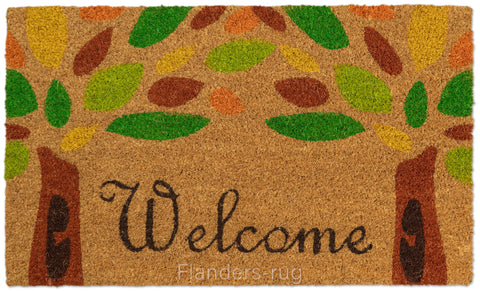 可亞天然椰鬃潔泥印花地墊45x75cm~彩樹