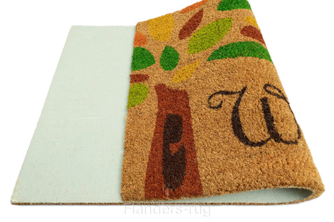 可亞天然椰鬃潔泥印花地墊45x75cm~彩樹(背面)