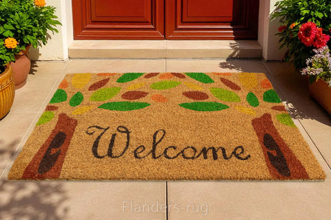 可亞天然椰鬃潔泥印花地墊45x75cm~彩樹(情境)