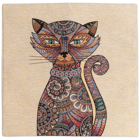 艾莉諾®提花織錦抱枕套43x43cm~貓城G-7011(抱枕套)