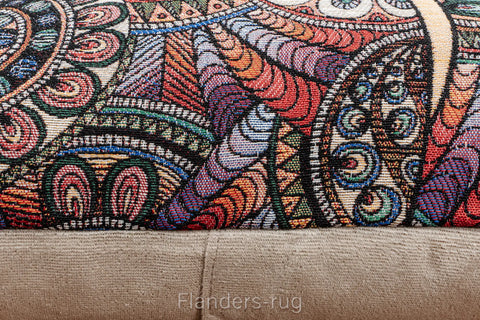 艾莉諾®提花織錦抱枕套43x43cm~貓城G-7011(紋理)