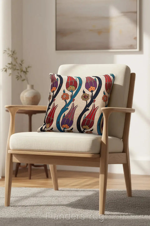 艾莉諾®提花織錦抱枕套43x43cm~鬱金香G-7020(情境圖)