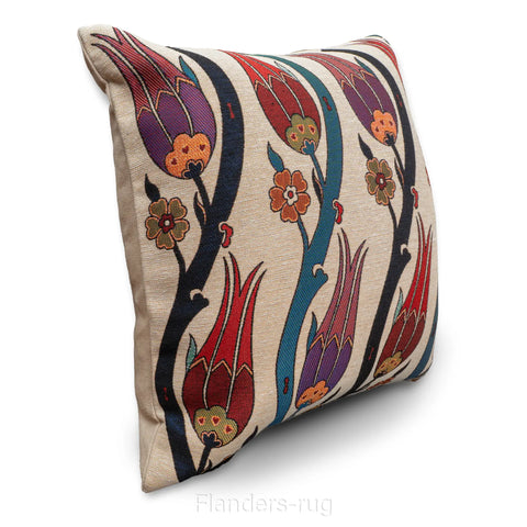 艾莉諾®提花織錦抱枕套43x43cm~鬱金香G-7020(側邊)