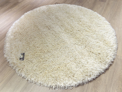 狂想曲素色長毛(羊毛混紡)圓形地毯~2501-100象牙白(正視)