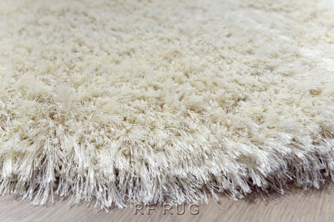 狂想曲素色長毛(羊毛混紡)圓形地毯~2501-100象牙白(紋理)