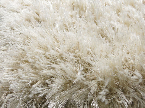 狂想曲素色長毛(羊毛混紡)地毯~2501-100象牙白圓毯(紋理)