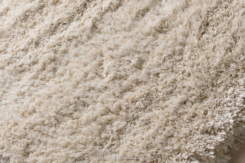 狂想曲素色長毛(羊毛混紡)圓形地毯~2501-101米白(近拍)