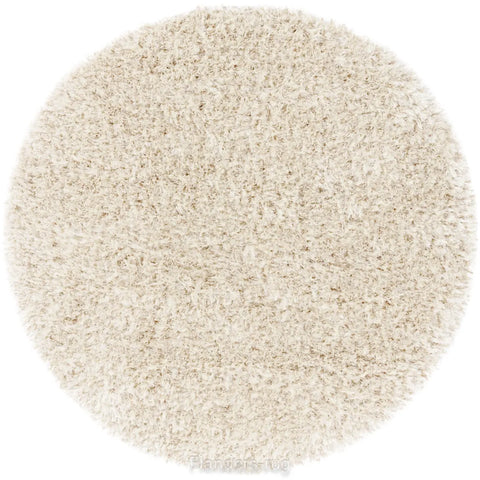 狂想曲素色長毛(羊毛混紡)圓形地毯~2501-101米白