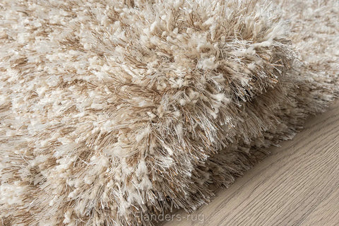 狂想曲素色長毛(羊毛混紡)地毯~2501-102米駝(側面)