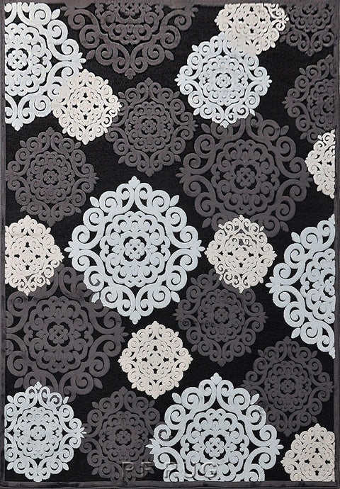 吉諾瓦立體浮雕厚絲毯~38001-355530錦緞黑