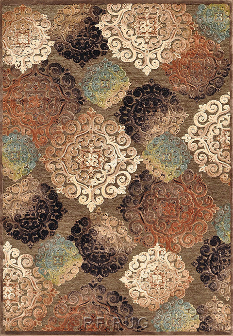 吉諾瓦立體浮雕厚絲毯~38001-729271錦緞棕