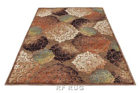 吉諾瓦立體浮雕厚絲毯~38001-729271錦緞棕(近拍)