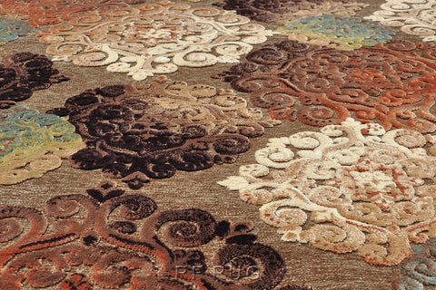 吉諾瓦立體浮雕厚絲毯~38001-729271錦緞棕(紋理)