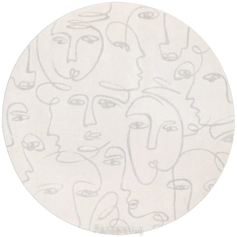 Ligne Pure羊毛混紡地毯~461.057.AE116Faces米白(圓毯)