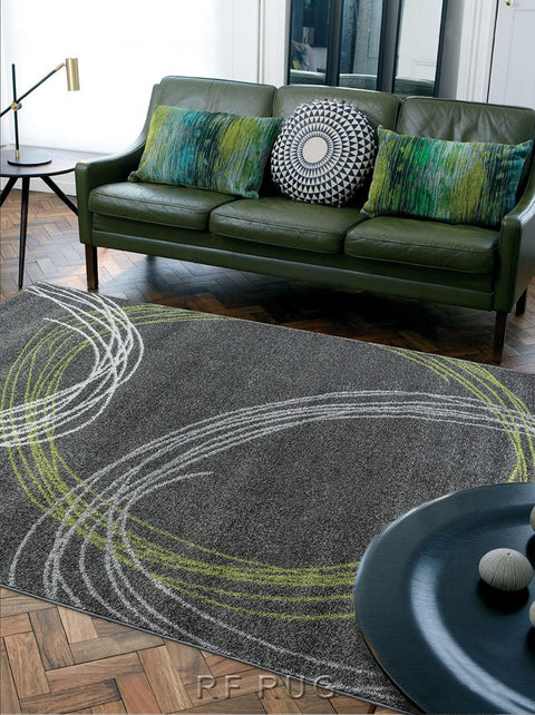 曼哈頓雙股紗抽象藝術地毯~5440-8V46繞射(情境)