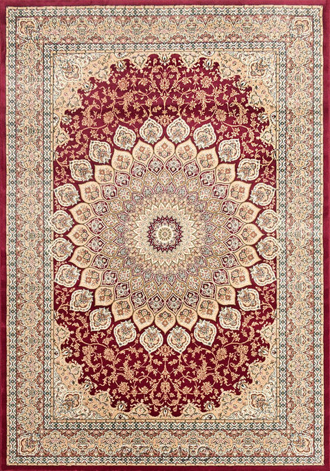 達文西百萬針高密度古典地毯~57090-1484羅浮紅