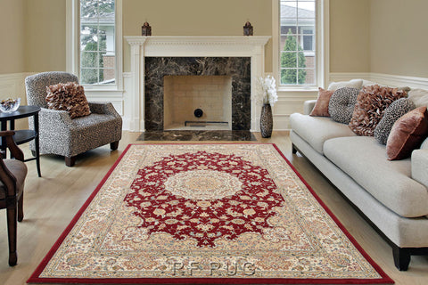 達文西百萬針高密度古典地毯~57418-1414奧圖曼紅(情境)