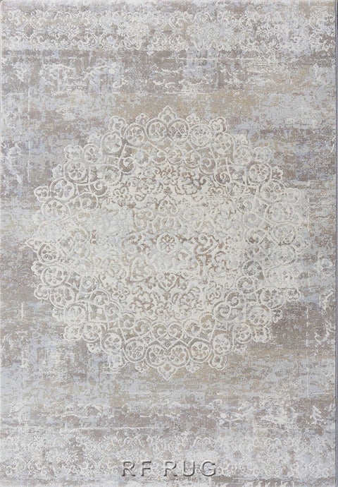 古銀百萬針高密度現代地毯~63375-6252銀心