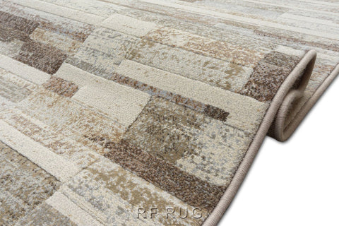 古銀百萬針高密度現代地毯~63525-6282砌石(側邊)