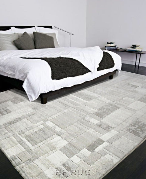 古銀百萬針高密度現代地毯~64244-6575白磚(情境)