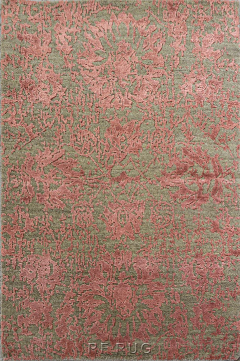 混沌理論抽象風手結羊毛竹絲地毯~ESK-624香巴拉-60x90cm