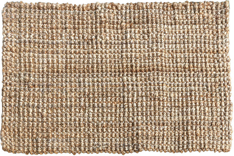喀拉拉邦天然手紡紗黃麻編織地毯-60x90原麻色